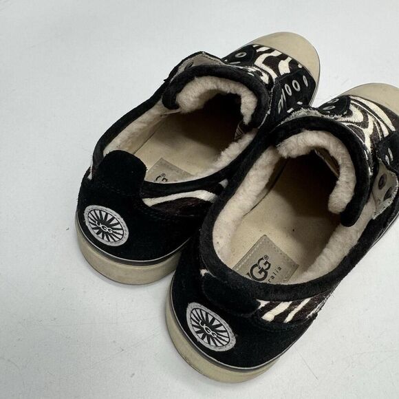 UGG Womens Laela Sneakers Flat Leather Calf Hair Shearling Fur Lined 7.5 - Picture 6 of 9